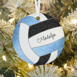 Ornement En Métal poupée bleu clair noir gardien cadeaux volleyball