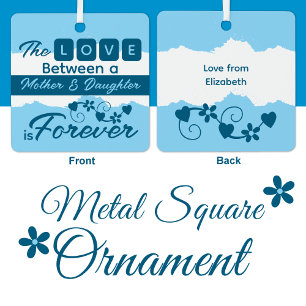 Ornement En Métal Pour maman mère et fille toujours bleu