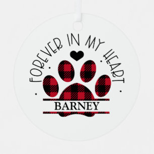 Ornement En Métal Pour toujours dans mon coeur Chat, Chien, Mémorial