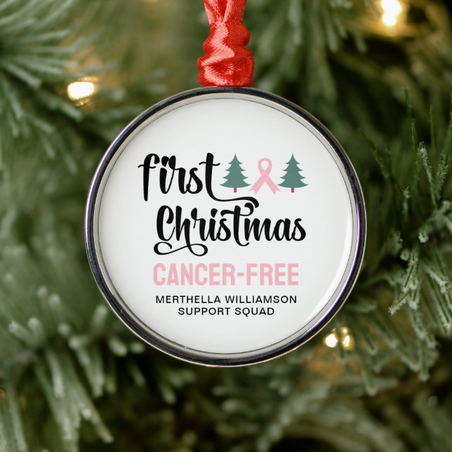 Ornement En Métal PREMIER CHRISTMAS Personnalisé Cancer du sein Sans (Arbre)