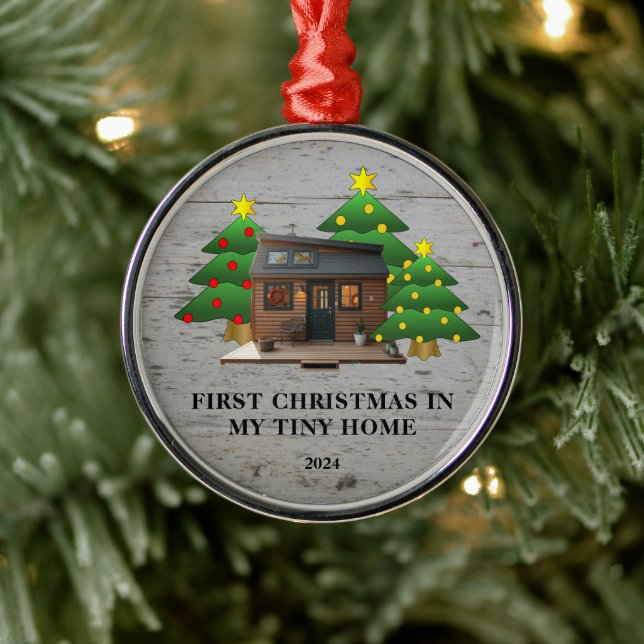 Ornement En Métal Premier Noël dans ma petite maison rustique (Arbre)
