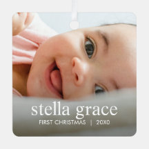 Premier Noël de bébé élégant minimaliste Photo