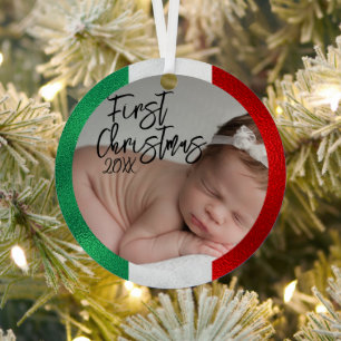 Ornement En Métal Premier Noël de bébé italien