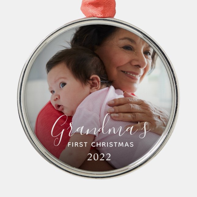 Ornement En Métal Premier Noël de grand-mère (Devant)