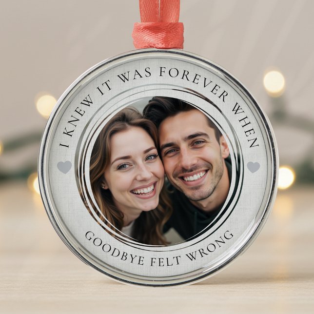 Ornement En Métal Premier Noël en amour Couple Photo sentimentale (Créateur téléchargé)
