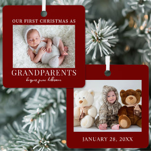 Ornement En Métal Premier Noël en tant que grands-parents Photo bébé