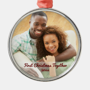 Ornement En Métal Premier Noël Ensemble Marié Couple Engagé