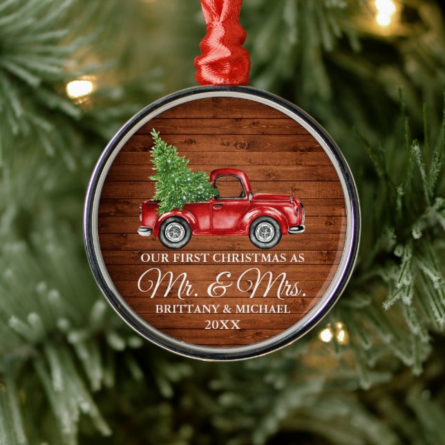 Ornement En Métal Premier Noël M. et Mme Wood Truck (Arbre)