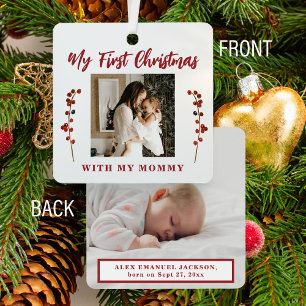 Ornement En Métal Premier Noël maman et bébé 2 photo