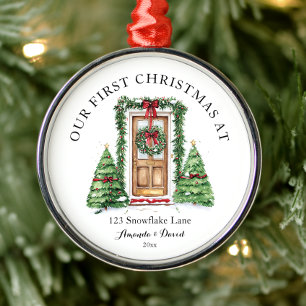 Ornement En Métal Premier Noël Personnalisé À Notre Nouvelle Maison