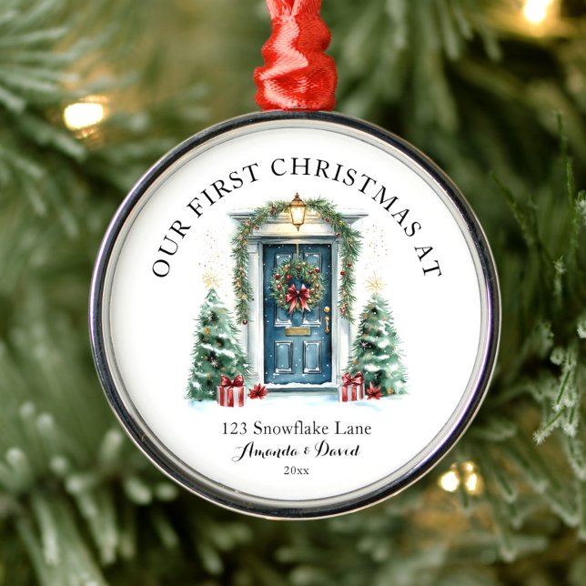 Ornement En Métal Premier Noël Personnalisé À Notre Nouvelle Maison (Créateur téléchargé)