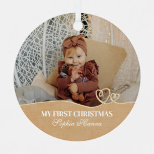 Ornement En Métal Première fille de Noël Statistiques de naissance e
