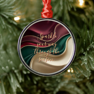 Ornement En Métal Premium Christmas ornament in stylish graphic