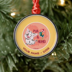 Ornement En Métal Pua & Heihei Nom floral Graphique