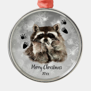 Ornement En Métal Raccoon Dated Blowers, Aimer les animaux