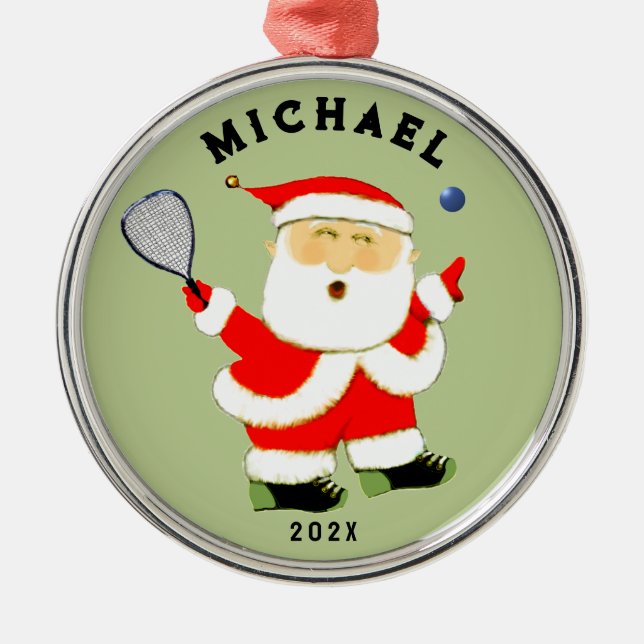 Ornement En Métal Racquetball Noël Collectif (Devant)