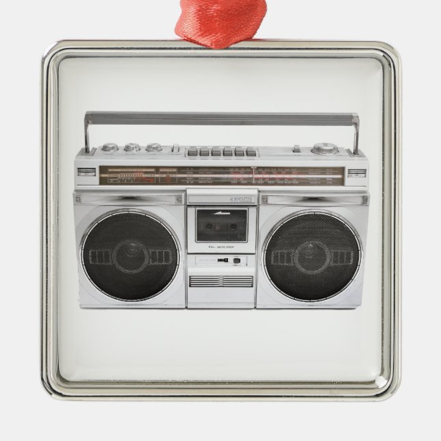 Ornement En Métal Radio de Boombox de vieille école (Devant)