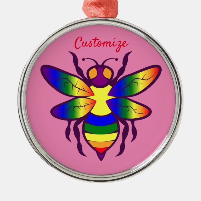 Ornement En Métal Rainbow Bee Thunder_Cove (Devant)