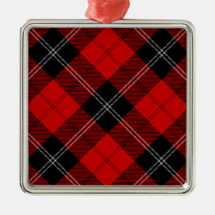 Ornement En Métal Ramsay tartan rouge noir plaid