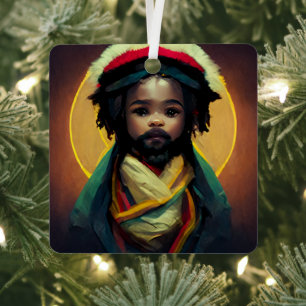 Ornement En Métal Rasta Baby Jesus