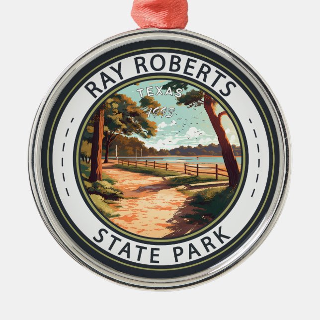 Ornement En Métal Ray Roberts State Park Badge du Texas (Devant)