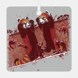 Ornement En Métal Red Panda Fury