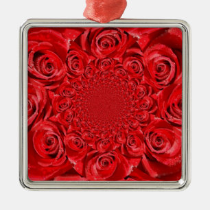 Ornement En Métal Red Roses Kaleidoscope : Art Heureuse Sainte-Valen