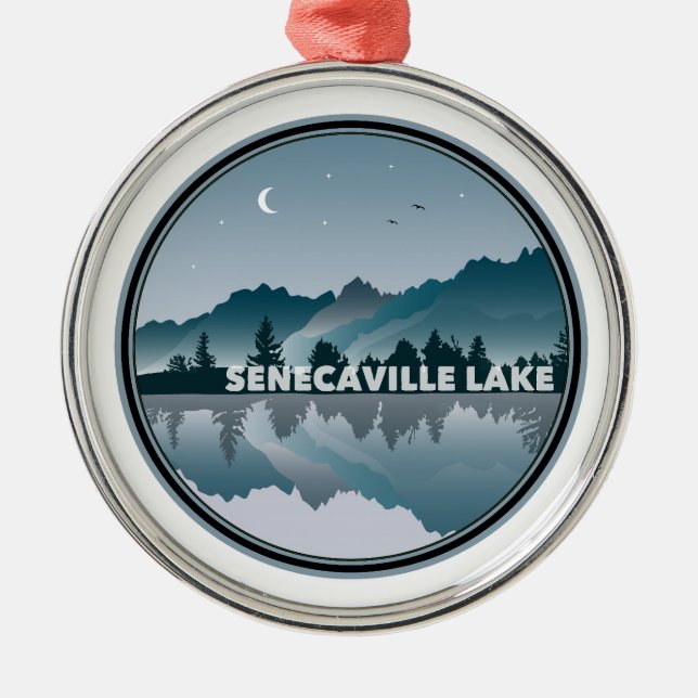 Ornement En Métal Réflexion du lac Senecaville dans l'Ohio (Devant)