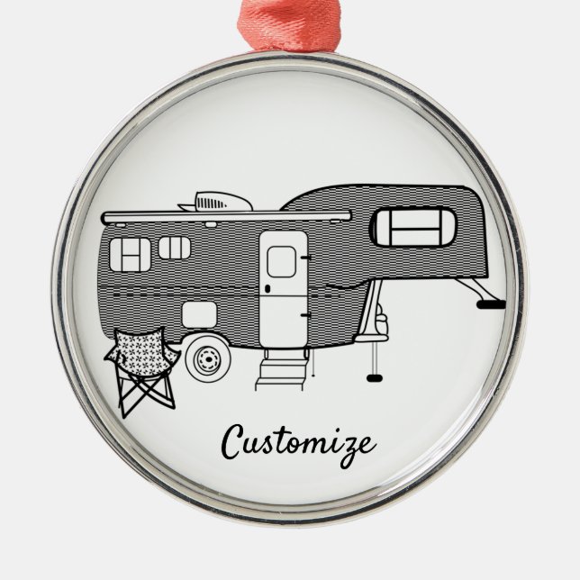 Ornement En Métal Remorque classique Caravan Thunder_Cove (Devant)