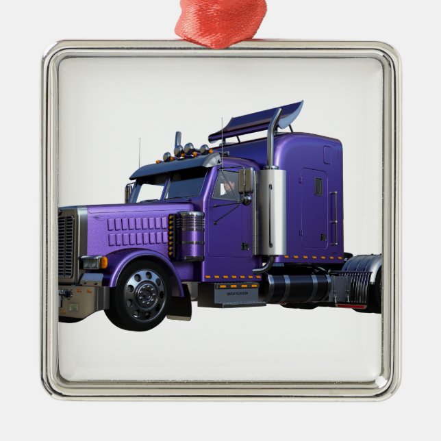 Ornement En Métal Remorque semi-tracteur violet métallique Camion (Devant)