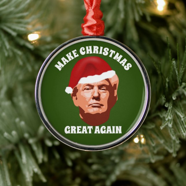 ORNEMENT EN MÉTAL RENDRE NOËL GRAND À NOUVEAU TRUMP SANTA HAT (Arbre)