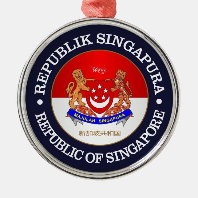 Ornement En Métal République de Singapour (Devant)