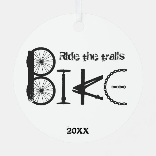 Ornement En Métal Ride the Trail Bike Graffiti Citation inspirante (Verso)
