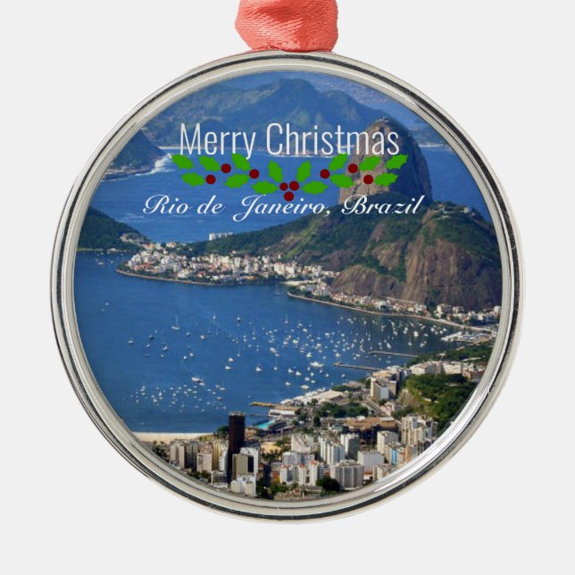 Ornement En Métal Rio de Janeiro, voeux de Noël, (Devant)