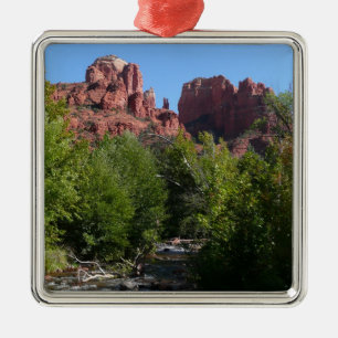 Ornement En Métal Rocher de la cathédrale et ruisseau à Sedona Arizo