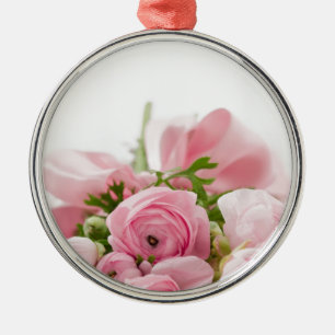 Ornement En Métal Romantique Mariage Love Soft Rose Flower Bouquet