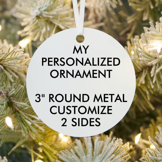 ORNEMENT EN MÉTAL ROND 3" Personnalisé (Insitu)