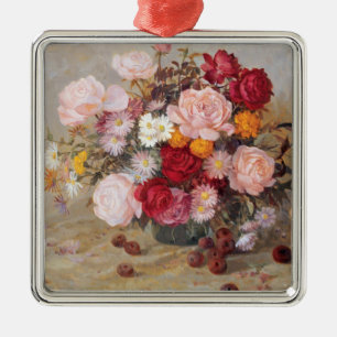 Ornement En Métal Roses et marguerites
