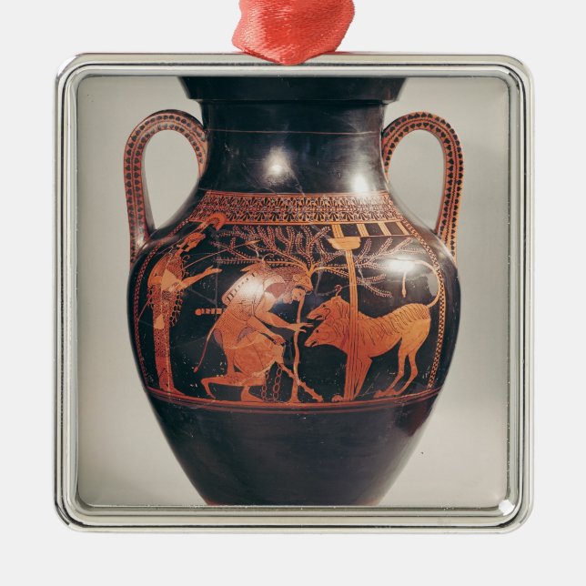Ornement En Métal Rouge-chiffre amphora de grenier de ventre (Devant)