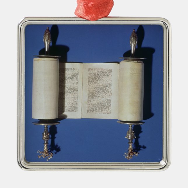 Ornement En Métal Rouleau miniature de Torah, 1765 (Devant)