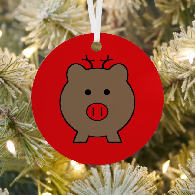 Ornement En Métal Roy le cochon de Noël (Insitu)