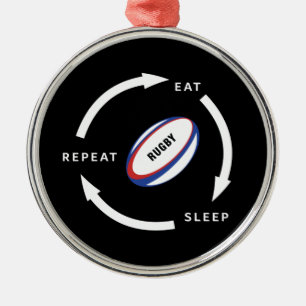 Ornement En Métal Rugby Manger Sleep Répéter Le Ventilateur De Sport