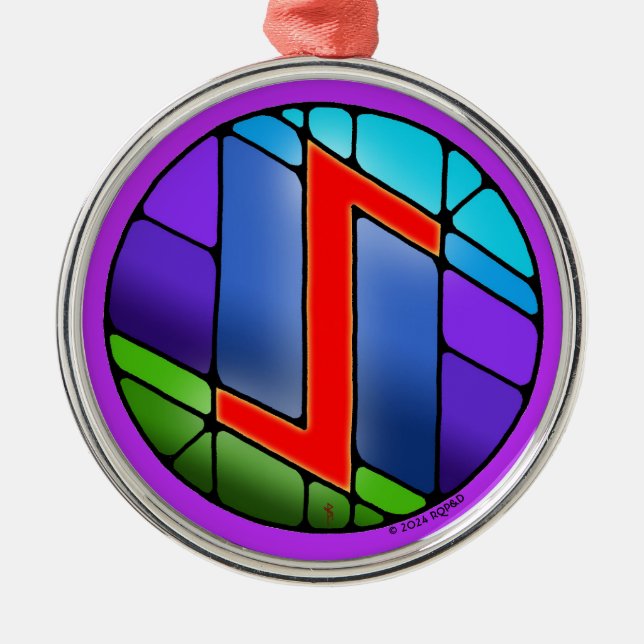 Ornement En Métal Rune de persévérance Art Nouveau Eihwaz (Devant)