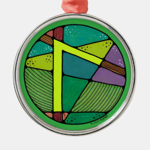 Ornement En Métal Rune de vie Art Nouveau Laguz