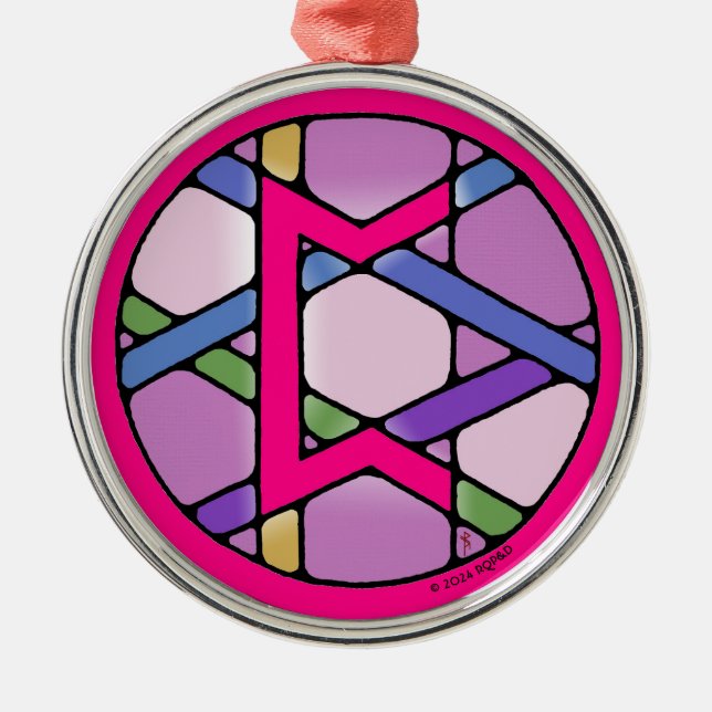 Ornement En Métal Rune Perthro Art Nouveau de Karma (Devant)