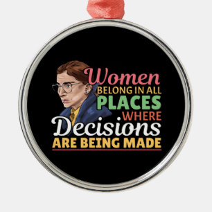 Ornement En Métal Ruth Bader Ginsburg Féministe Avocate Juge