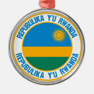 Ornement En Métal Rwanda Round Emblem