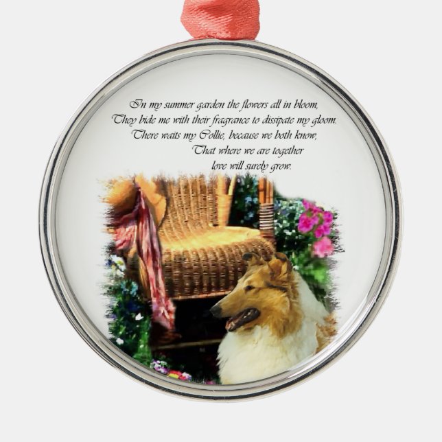 Ornement En Métal Sable Rough Collie Là Où L'Amour Grandit (Devant)