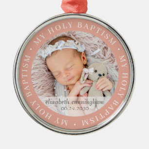 Ornement En Métal Saint Baptême Cadre simple Photo personnalisée mod