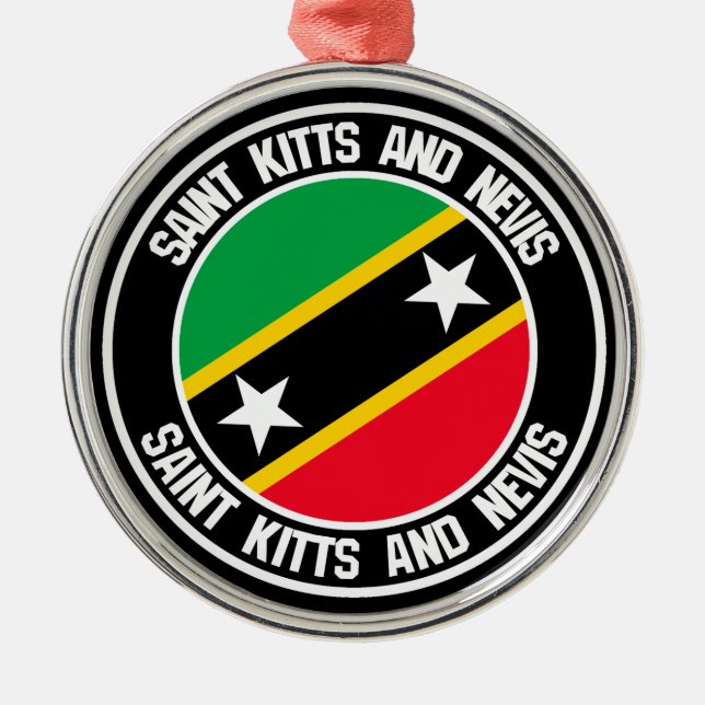 Ornement En Métal Saint Kitts et emblème rond du Niévès (Devant)